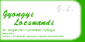gyongyi locsmandi business card