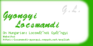 gyongyi locsmandi business card